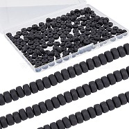 3 Strands Handmade Polymer Clay Beads Strands, for DIY Jewelry Crafts Supplies, Flat Round, Black, 6~7x3mm, Hole: 1.5mm, about 113~116pcs/strand, 15.55 inch~16.14 inch(39.5~41cm)(CLAY-SC0001-67A)