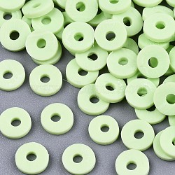 Handmade Polymer Clay Beads, for DIY Jewelry Crafts Supplies, Disc/Flat Round, Heishi Beads, Lime Green, 8x1mm, Hole: 2mm, about 650pcs/50g(X-CLAY-Q251-8.0mm-80)