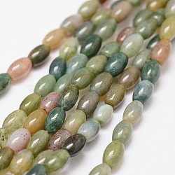 Natural Indian Agate Beads Strands, Rice, 6~7x4mm, Hole: 0.8mm, 60pcs/strand, 15.7 inch(G-N0173-03-4x6mm)