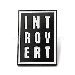 Word Introvert Enamel Pin, Electrophoresis Black Zinc Alloy Brooch for Backpack Clothes, Black, 30.5x21x1.8mm(JEWB-H010-04EB-02)