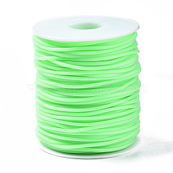 Hollow Pipe PVC Tubular Synthetic Rubber Cord, Wrapped Around White Plastic Spool, Light Green, 2mm, Hole: 1mm, about 54.68 yards(50m)/roll(RCOR-R007-2mm-21)