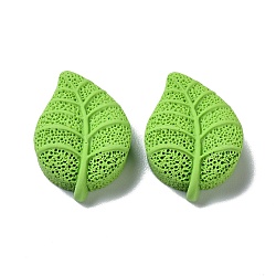 Resin Cabochons, DIY Hair Accessories, Leaf, Lime, 22x16x7.5mm(CRES-P017-02A)