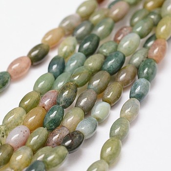 Natural Indian Agate Beads Strands, Rice, 6~7x4mm, Hole: 0.8mm, 60pcs/strand, 15.7 inch