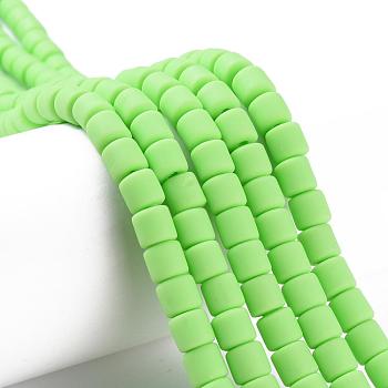 Polymer Clay Bead Strands, Column, Light Green, 5~7x6mm, Hole: 1.5~2mm, about 61~69pcs/strand, 15.74 inch