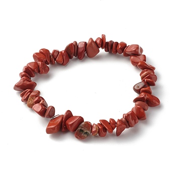 Natural Red Jasper Chip Beads Stretch Bracelets for Children, Inner Diameter: 1-7/8 inch(4.8~5.1cm)