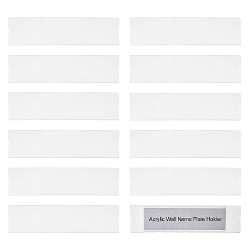 Acrylic Blank Boards, with Adhesive Back, Rectangle, Clear, 204x50.5x4mm