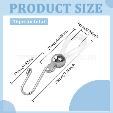 16Pcs Silicone Plastics Zipper Holder Upper for Jeans and Buttons(FIND-FG0002-90)-2
