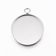 304 Stainless Steel Pendant Cabochon Settings(X-STAS-E146-18P-20mm)-2
