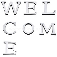 Acrylic Mirror Wall Stickers Decal, with EVA Foam, Word WELCOME, Silver, 7sets/bag(DIY-CN0001-09)