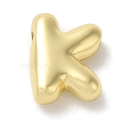 Brass Pendants, Long-Lasting Plated, Real 18K Gold Plated, Letter K, 10x7.5x3.5mm, Hole: 1.2mm(KK-S391-02G-K)