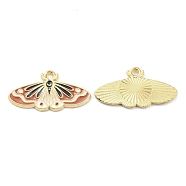 Alloy Enamel Pendants, Golden, Moths Charm, Peru, 15x28x1.5mm, Hole: 2mm(ENAM-D051-03G)