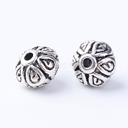 Tibetan Style Alloy Beads, Rondelle, Cadmium Free & Lead Free, Antique Silver, 7x5mm, Hole: 1mm(X-TIBE-Q063-114AS-RS)
