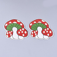 Computerized Embroidery Cloth Iron on/Sew on Patches, Appliques, Costume Accessories, Mushroom, Colorful, 66x77x1.5mm(X-FIND-T030-226)