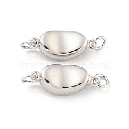 925 Sterling Silver Box Clasps, Real Platinum Plated, 22x6.5x5mm(STER-C005-12C-P)