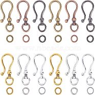 Tibetan Style Alloy S Hook Clasps, Mixed Color, 38x16mm, Hole: 5mm, 6 colors, 8sets/color, 48sets/box(TIBE-CA0001-02)