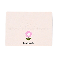 Paper Foldable Header Cards, Flower Printed Packaging Paper Card with Hanging Hole, Rectangle, PapayaWhip, 6x8x0.04cm, Hole: 0.6cm(CDIS-T004-16)