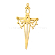201 Stainless Steel Big Pendants, Sword Charms, Golden, 50x23x1mm, Hole: 1.6~1.8mm(STAS-E175-05G)