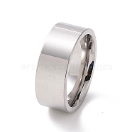 201 Stainless Steel Plain Band Ring for Women, Stainless Steel Color, 7.5mm, Inner Diameter: 17mm(RJEW-I089-34B-P)