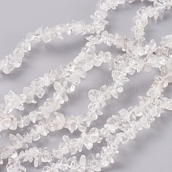 Natural Quartz Crystal Beads Strands, Rock Crystal Beads, Chip, 4~10x3~6mm, Hole: 0.2mm, 34.6 inch(88cm)(G-G782-22)