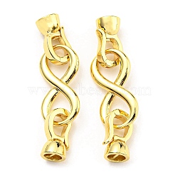 Rack Plating Eco-Friendly Brass Fold Over Clasps, Lead Free & Cadmium Free, Infinity, Real 18K Gold Plated, 37mm, Infinity: 20.5x10x2.5mm, Inner Diameter: 4mm(KK-F856-04B-G)