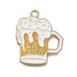 Oktoberfest Theme Alloy Enamel Pendants, Golden, Beer Cup, 24x20x1mm, Hole: 1.6mm(ENAM-S021-06G-C)