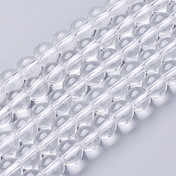 Natural Quartz Crystal Beads Strands, Round, 6mm, Hole: 1mm, about 32pcs/strand, 7.5 inch(X-G-C175-6mm-2)