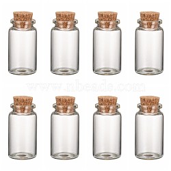Glass Jar Glass Bottles, with Cork Stopper, Wishing Bottles, Clear, 50x27mm, Capactiy: about 13ml(0.44 fl. oz)(X-AJEW-H004-4)