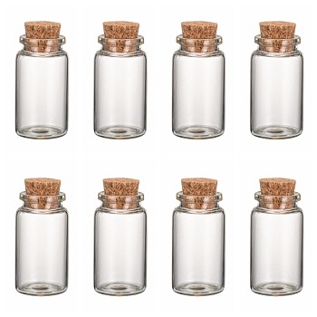 Glass Jar Glass Bottles, with Cork Stopper, Wishing Bottles, Clear, 50x27mm, Capactiy: about 13ml(0.44 fl. oz)