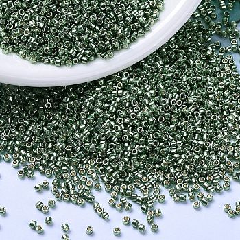 MIYUKI Delica Beads, Cylinder, Japanese Seed Beads, 11/0, (DB1845) Duracoat Galvanized Sea Green, 1.3x1.6mm, Hole: 0.8mm, about 2000pcs/10g