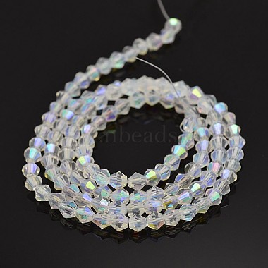 Faceted Bicone Electroplate Glass Beads Strands(X-EGLA-P016-3mm-AB02)-2