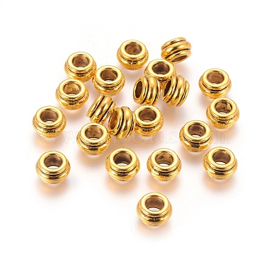 Antique Golden Flat Round Alloy Spacer Beads