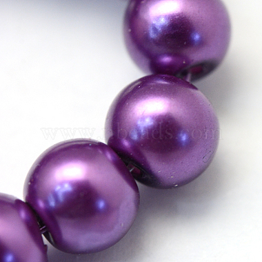 Baking Painted Pearlized Glass Pearl Round Bead Strands(X-HY-Q003-4mm-37)-3