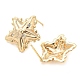 Brass with Glass Stud Earrings Findings(KK-K351-18G)-2
