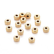 Eco-Friendly Brass Spacers Beads, Long-Lasting Plated, Lead Free & Cadmium Free, Flat Donut, Real 24K Gold Plated, 4x2.5mm, Hole: 1.2mm(KK-M225-24G-C)