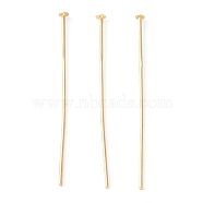 Brass Flat Head Pins, Real 18K Gold Plated, 35.5x0.6mm, Head: 2mm(KK-N254-47D-G)