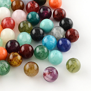 Round Imitation Gemstone Acrylic Beads, Mixed Color, 24mm, Hole: 3mm, about 62pcs/500g(OACR-R029-24mm-M)