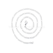 Men's 201 Stainless Steel Figaro Chains Necklace, Stainless Steel Color, 19.69 inch(50cm), Wide: 3mm(NJEW-N050-A08-3-50P)