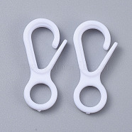 Plastic Lobster CLaw Clasps, White, 33x15.5x4.5mm, Hole: 7.5mm(KY-D012-13)