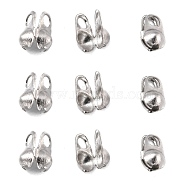 304 Stainless Steel Smooth Surface Bead Tips, Calotte Ends, Clamshell Knot Cover, Stainless Steel Color, 4x2mm, Hole: 1mm, Inner Diameter: 1.5mm(X-STAS-D150-01P)