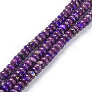 Natural Imperial Jasper Beads Strands, Dyed, Rondelle, Purple, 8x5mm, Hole: 0.7mm, about 80~84pcs/strand, 15.94~16.14 inch(40.5~41cm)(G-C034-01D)
