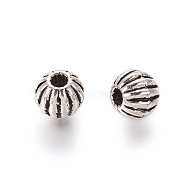 Tibetan Style Alloy Beads, Lead Free & Cadmium Free, Round, Antique Silver, about 6mm in diameter, hole: 1mm(LF10326Y)