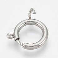 304 Stainless Steel Spring Ring Clasps, Ring, Stainless Steel Color, 9x6x1.5mm, Hole: 1.8mm(STAS-T033-31B)