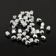 Plating Plastic Acrylic Faceted Round Beads, Silver Plated, 4mm, Hole: 1mm, about 10000pcs/pound(PACR-L002-4mm-S)