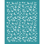 Silk Screen Printing Stencil, for Painting on Wood, DIY Decoration T-Shirt Fabric, Turquoise, Leaf, 127x100mm(DIY-WH0586-0013)