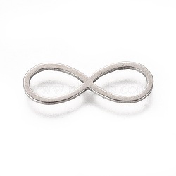 Stainless Steel Links, Infinity, Stainless Steel Color, 20.8x7.6x0.7mm, Hole: 8.3x5.5mm(STAS-WH0014-07A)