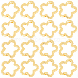 20Pcs Alloy Bead Frame, Flower, Real 18K Gold Plated, 15.5x15.5x3mm, Hole: 1.4mm(FIND-SC0017-73G)