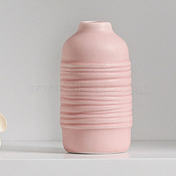 Mini Ceramic Floral Vases, Small Flower Bud Vases for Home Living Room Table, Wedding Centerpiece Decoration, Pink, 45x85mm, Inner Diameter: 15mm(BOTT-PW0008-05B)