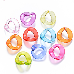 Transparent Acrylic Linking Rings, Quick Link Connectors, for Curb Chains Making, Twist, Mixed Color, 23x23x9.5mm, Inner Diameter: 14.5x9.5mm(X-OACR-S036-004A-J)