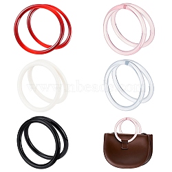 WADORN 10Pcs 5 Colors Plastic Bag Handles, for Bag Replacement Accessories, Round Ring, Mixed Color, 11~12.2x1cm, Inner Diameter: 9~10.3cm(FIND-WR0008-68)