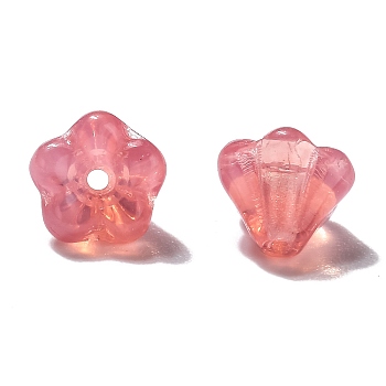 Transparent Czech Glass Beads, Flower, Pale Violet Red, 6.5x5mm, Hole: 0.8mm, about 357~363pcs/bag
